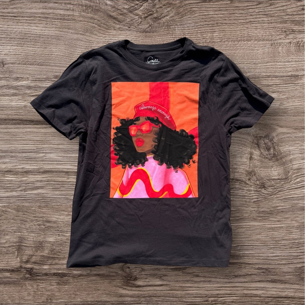 Grayson Threads Coco Michele Always Enough Graphic Tee Black Women's XXL NWT